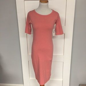 XS Solid Pink LuLaRoe Julia Dress Cotton Blend